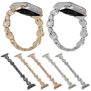 For Apple Watch Series 4 40mm Gourd Diamond Metal Watch Band(Rose Gold)