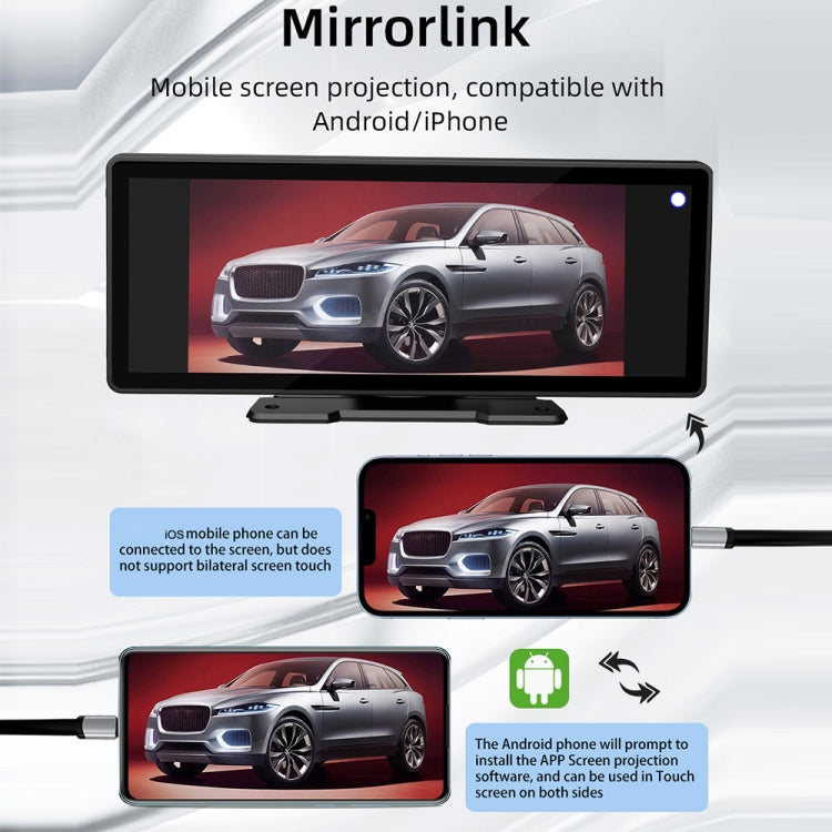 B5303 10.26 inch Portable Car MP5 Player Support CarPlay / Android Auto(Black)