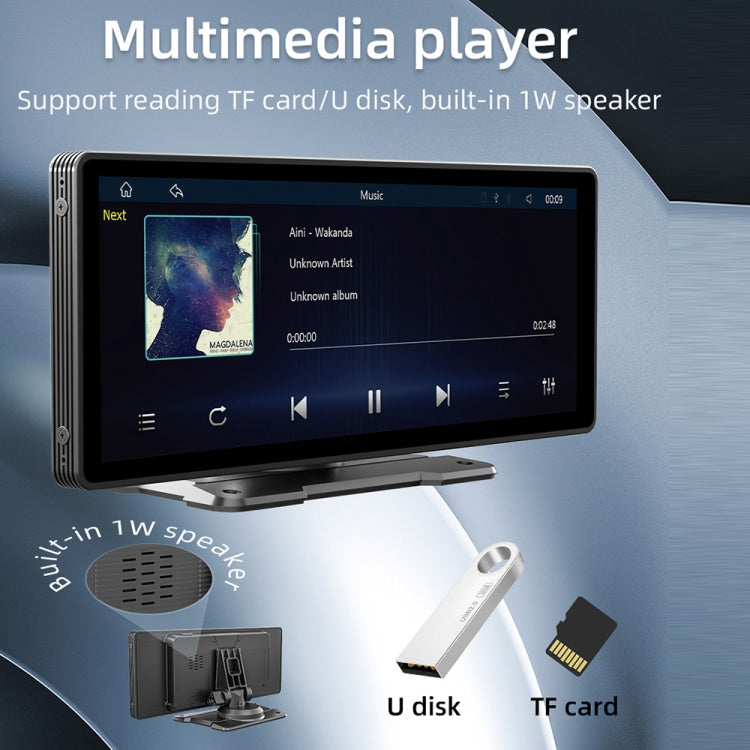 B5303 10.26 inch Portable Car MP5 Player Support CarPlay / Android Auto(Black)