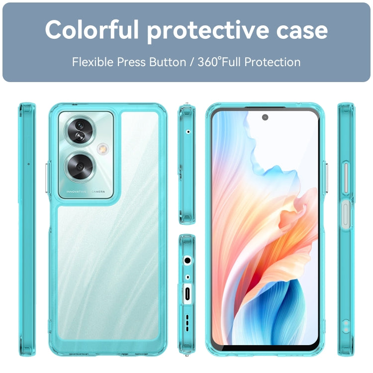 For OPPO A79 5G Colorful Series Acrylic Hybrid TPU Phone Case(Transparent Blue) - OPPO Cases by PMC TechLife | Online Shopping South Africa | PMC TechLife