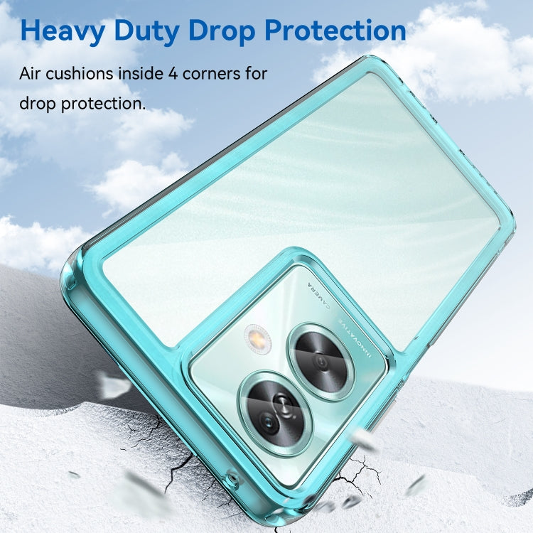 For OPPO A79 5G Colorful Series Acrylic Hybrid TPU Phone Case(Transparent Blue) - OPPO Cases by PMC TechLife | Online Shopping South Africa | PMC TechLife