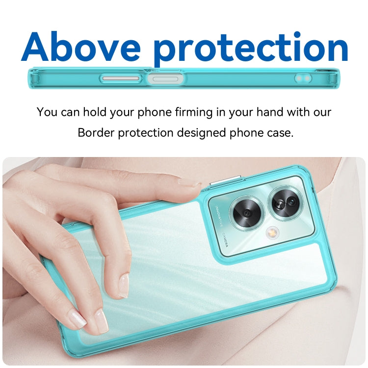 For OPPO A79 5G Colorful Series Acrylic Hybrid TPU Phone Case(Transparent Blue) - OPPO Cases by PMC TechLife | Online Shopping South Africa | PMC TechLife