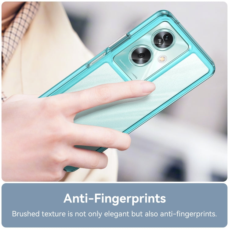 For OPPO A79 5G Colorful Series Acrylic Hybrid TPU Phone Case(Transparent Blue) - OPPO Cases by PMC TechLife | Online Shopping South Africa | PMC TechLife