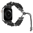 For Apple Watch Series 4 44mm Beaded Pearl Retractable Chain Watch Band(Black) - free shipping - PMC TechLife - Order now!