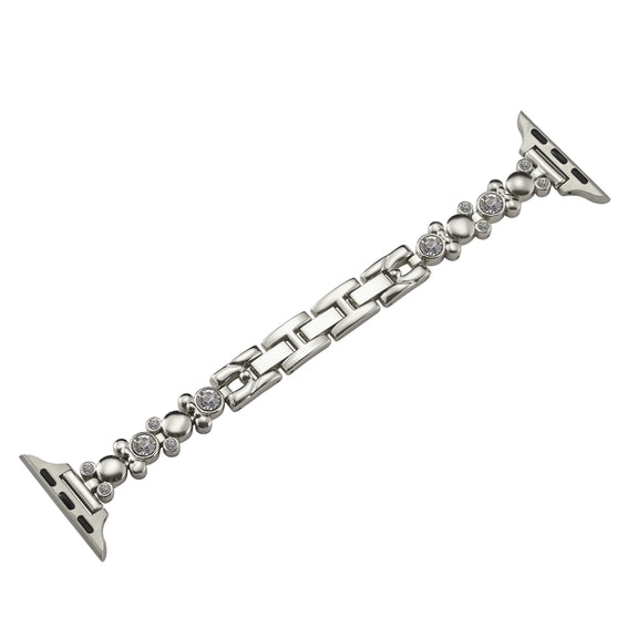For Apple Watch SE 2023 44mm Metal Diamond Bear Chain Watch Band(Starlight)