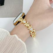For Apple Watch Ultra 49mm Metal Diamond Bear Chain Watch Band(Gold)