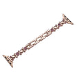 For Apple Watch SE 44mm Metal Diamond Bear Chain Watch Band(Rose Gold) - Watch Bands by PMC TechLife | Online Shopping South Africa | PMC TechLife