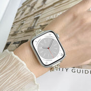 For Apple Watch Series 8 41mm Metal Diamond Bear Chain Watch Band(Silver)