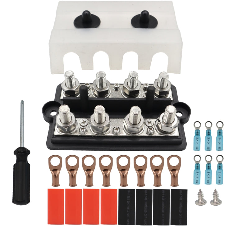 CP-4065 Double Row M8 Power Distribution Block Terminal Studs with Terminals(Black) - Booster Cable & Clip by PMC TechLife | Online Shopping South Africa | PMC TechLife | Buy Now Pay Later Mobicred