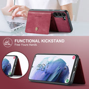 For Samsung Galaxy S24 5G JEEHOOD J01 Retro Magnetic Detachable Wallet Phone Case(Red)