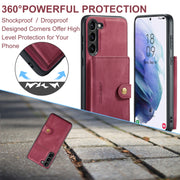 For Samsung Galaxy S24 5G JEEHOOD J01 Retro Magnetic Detachable Wallet Phone Case(Red)