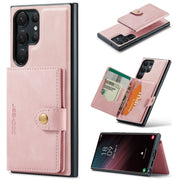For Samsung Galaxy S24 Ultra 5G JEEHOOD J01 Retro Magnetic Detachable Wallet Phone Case(Pink)