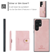 For Samsung Galaxy S24 Ultra 5G JEEHOOD J01 Retro Magnetic Detachable Wallet Phone Case(Pink)