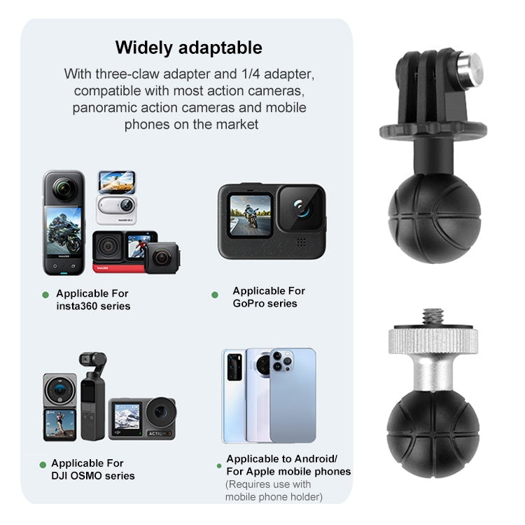 RUIGPRO Crab Clamp Action Camera Bracket 1/4 Ball Head Mount with Rod - Holder by RUIGPRO | Online Shopping South Africa | PMC TechLife | Buy Now Pay Later Mobicred