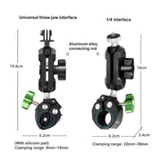 RUIGPRO Crab Clamp Action Camera Bracket 3-claw Ball Head Mount