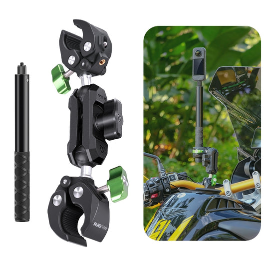 RUIGPRO Crab Clamp Action Camera Bracket Dual-Head Crab with Selfie Stick - free shipping - PMC Jewellery - Order now!