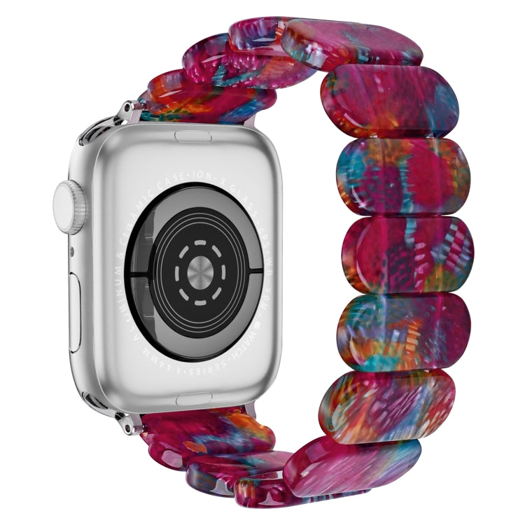 For Apple Watch Series 8 41mm Stretch Rope Resin Watch Band(Pearlescent Rainbow) - Watch Bands by PMC TechLife | Online Shopping South Africa | PMC TechLife