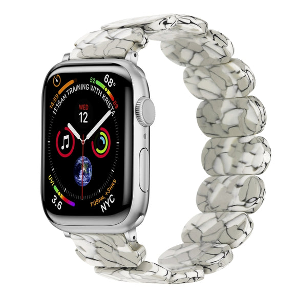 For Apple Watch Series 7 45mm Stretch Rope Resin Watch Band(Earth Cracks)
