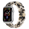 For Apple Watch SE 44mm Stretch Rope Resin Watch Band(Dark Brown White) - Watch Bands by PMC TechLife | Online Shopping South Africa | PMC TechLife
