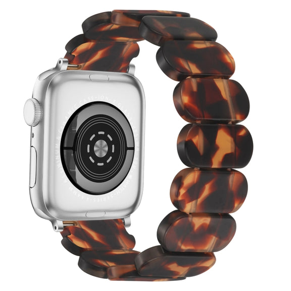 For Apple Watch Series 4 40mm Stretch Rope Resin Watch Band(Tortoiseshell)