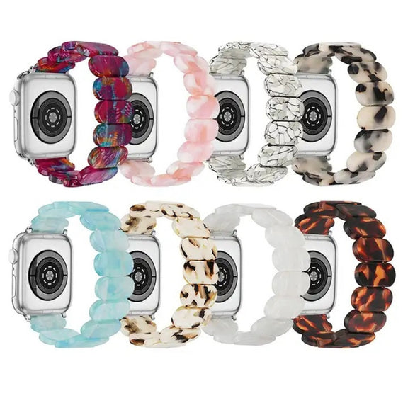 For Apple Watch Series 4 40mm Stretch Rope Resin Watch Band(Pink)