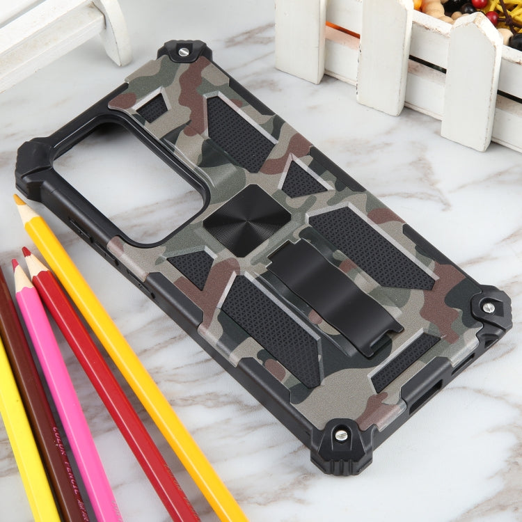 For Samsung Galaxy S24 Ultra 5G Camouflage Armor Kickstand TPU + PC Magnetic Phone Case(Army Green) - Galaxy S24 Ultra 5G Cases by PMC TechLife | Online Shopping South Africa | PMC TechLife