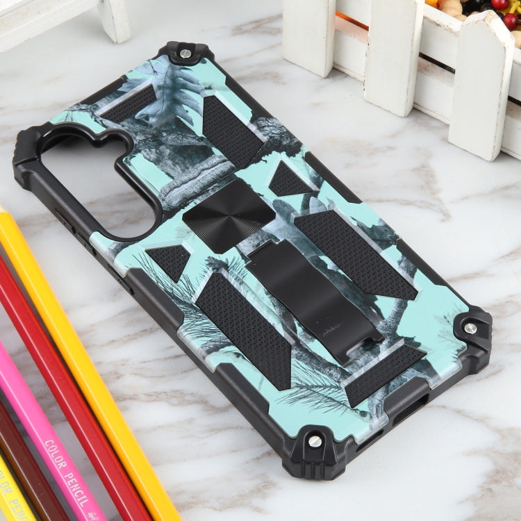 For Samsung Galaxy S24+ 5G Camouflage Armor Kickstand TPU + PC Magnetic Phone Case(Mint Green) - Galaxy S24+ 5G Cases by PMC TechLife | Online Shopping South Africa | PMC TechLife