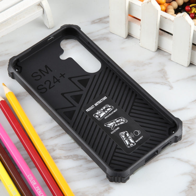 For Samsung Galaxy S24+ 5G Camouflage Armor Kickstand TPU + PC Magnetic Phone Case(Mint Green) - Galaxy S24+ 5G Cases by PMC TechLife | Online Shopping South Africa | PMC TechLife