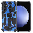 For Samsung Galaxy S24 5G Camouflage Armor Kickstand TPU + PC Magnetic Phone Case(Dark Blue) - Galaxy S24 5G Cases by PMC TechLife | Online Shopping South Africa | PMC TechLife