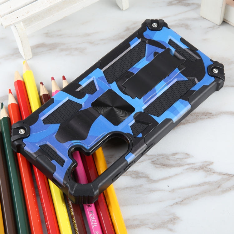 For Samsung Galaxy S24 5G Camouflage Armor Kickstand TPU + PC Magnetic Phone Case(Dark Blue) - Galaxy S24 5G Cases by PMC TechLife | Online Shopping South Africa | PMC TechLife