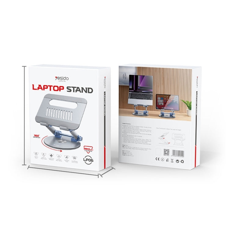 Yesido LP06 Foldable Laptop Swivel Stand(Silver) - free shipping - PMC Jewellery - Order now!