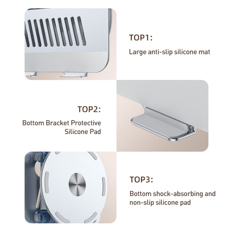 Yesido LP06 Foldable Laptop Swivel Stand(Silver) - free shipping - PMC Jewellery - Order now!