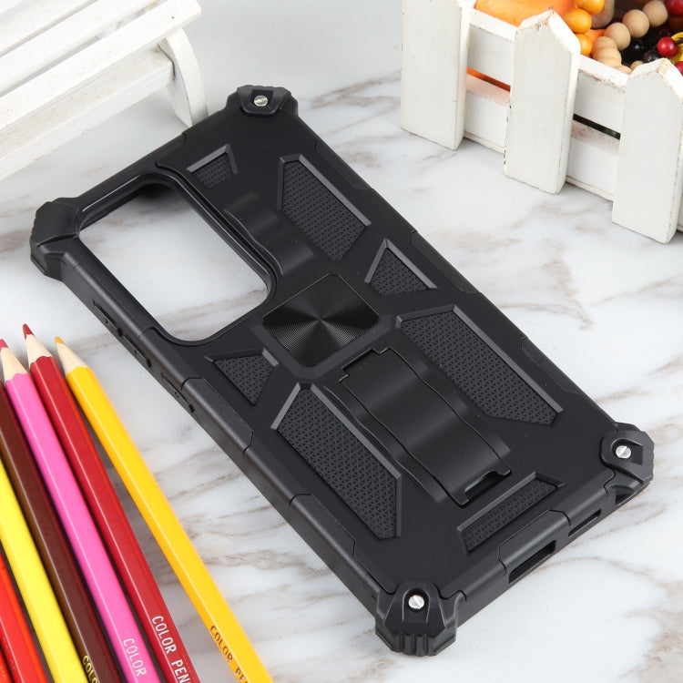 For Samsung Galaxy S24 Ultra 5G Armor Shockproof TPU + PC Magnetic Phone Case with Holder(Black) - Galaxy S24 Ultra 5G Cases by PMC TechLife | Online Shopping South Africa | PMC TechLife | Buy Now Pay Later Mobicred