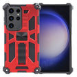 For Samsung Galaxy S24 Ultra 5G Armor Shockproof TPU + PC Magnetic Phone Case with Holder(Red) - Galaxy S24 Ultra 5G Cases by PMC TechLife | Online Shopping South Africa | PMC TechLife | Buy Now Pay Later Mobicred