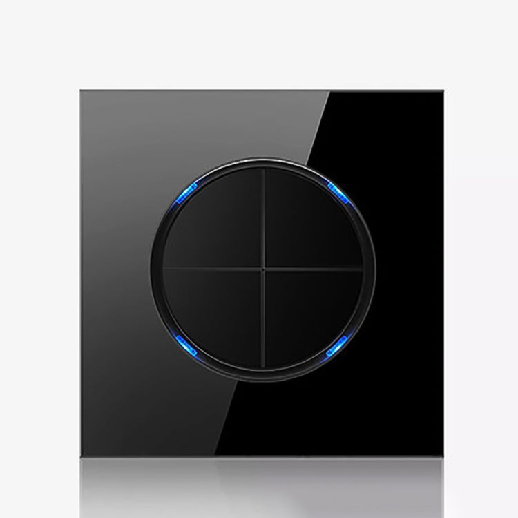86mm Round LED Tempered Glass Switch Panel, Black Round Glass, Style:Four Billing Control -  by PMC Jewellery | Online Shopping South Africa | PMC Jewellery | Buy Now Pay Later Mobicred