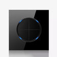 86mm Round LED Tempered Glass Switch Panel, Black Round Glass, Style:Four Billing Control -  by PMC TechLife | Online Shopping South Africa | PMC TechLife | Buy Now Pay Later Mobicred