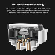 86mm Round LED Tempered Glass Switch Panel, Black Round Glass, Style:Dual Computer Socket
