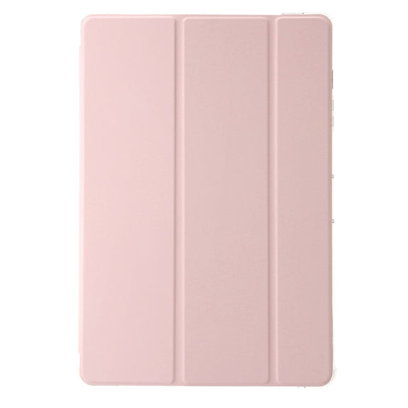 For Huawei Matepad 11 Pro 2024 Clear Acrylic 3-Fold Leather Tablet Case(Pink)