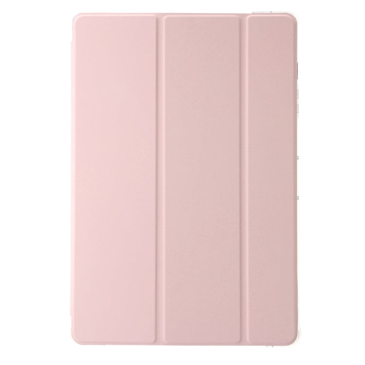 For Huawei Matepad 11 Pro 2024 Clear Acrylic 3-Fold Leather Tablet Case(Pink)