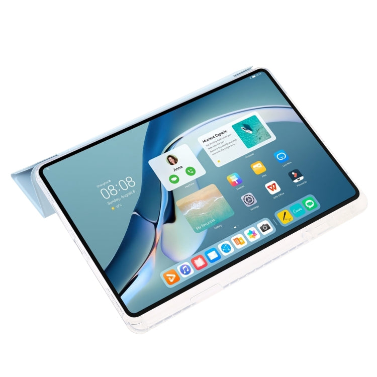 For Huawei Matepad 11 Pro 2024 Clear Acrylic 3-Fold Leather Tablet Case(Ice Blue) - Huawei by PMC Jewellery | Online Shopping South Africa | PMC Jewellery | Buy Now Pay Later Mobicred