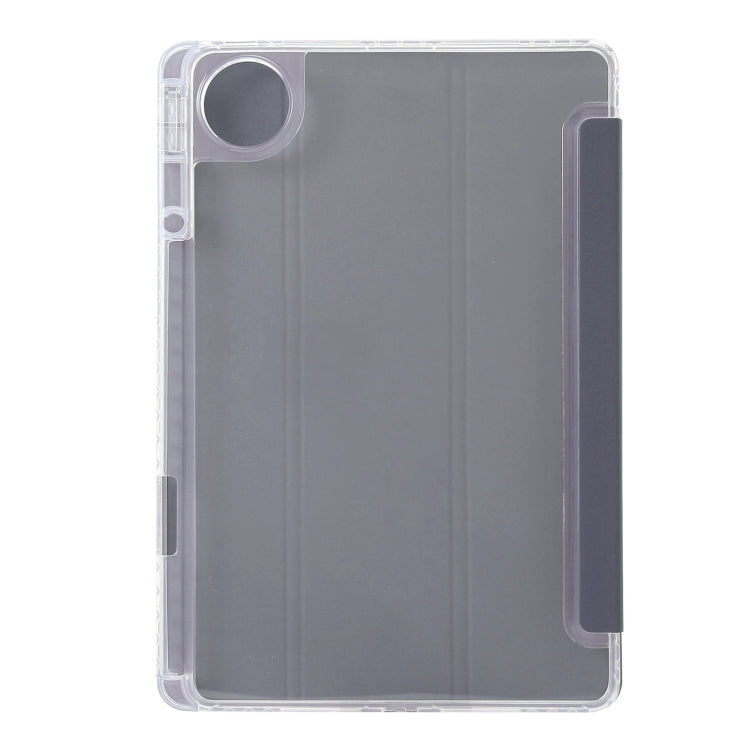 For Huawei Matepad 11 Pro 2024 Clear Acrylic 3-Fold Leather Tablet Case(Lavender Purple)