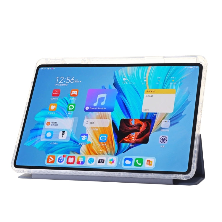 For Huawei Matepad 11 Pro 2024 Clear Acrylic 3-Fold Leather Tablet Case(Lavender Purple) - free shipping - PMC Jewellery - Order now!