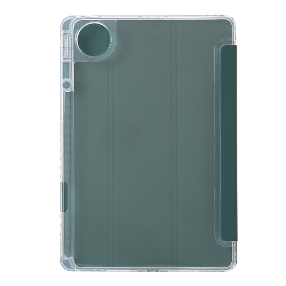 For Huawei MatePad Pro 13.2 2023 Clear Acrylic 3-Fold Leather Tablet Case(Dark Green)