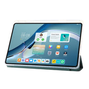For Huawei MatePad Pro 13.2 2023 Clear Acrylic 3-Fold Leather Tablet Case(Dark Green)