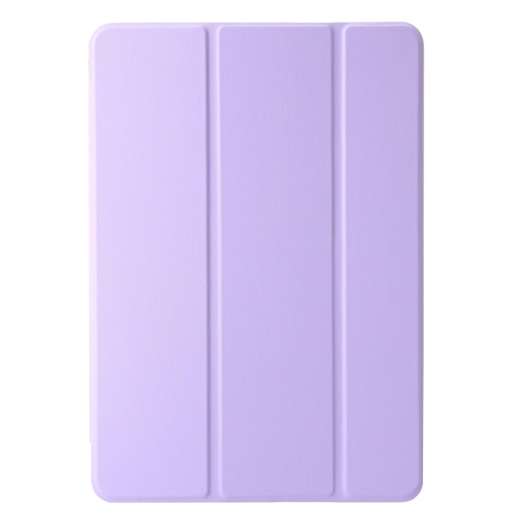 For Huawei MatePad Pro 13.2 2023 Clear Acrylic 3-Fold Leather Tablet Case(Purple)
