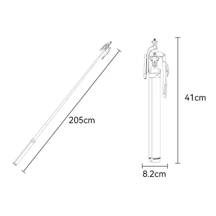 YESIDO SF17 Multifunctional Retractable Metal Tripod Stand Selfie Stick for Cell Phones Camera(Black)