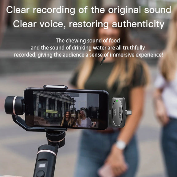 YESIDO KR12 Low-latency Wireless Lavalier Microphone with 8 Pin Receiver(Black)