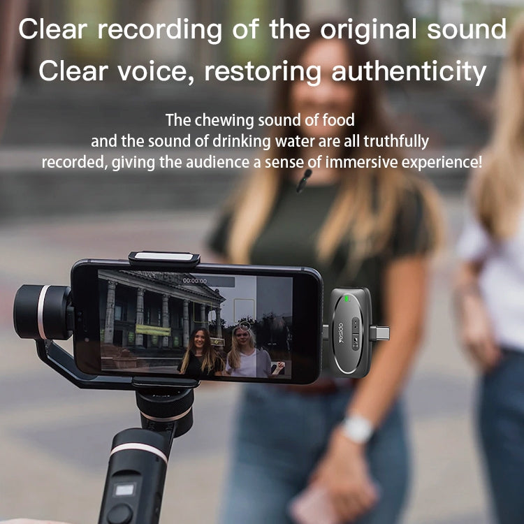 YESIDO KR14 Dual Transmitter Low-latency Wireless Lavalier Microphone with 8 Pin Receiver(Black) - Microphone by Yesido | Online Shopping South Africa | PMC TechLife | Buy Now Pay Later Mobicred