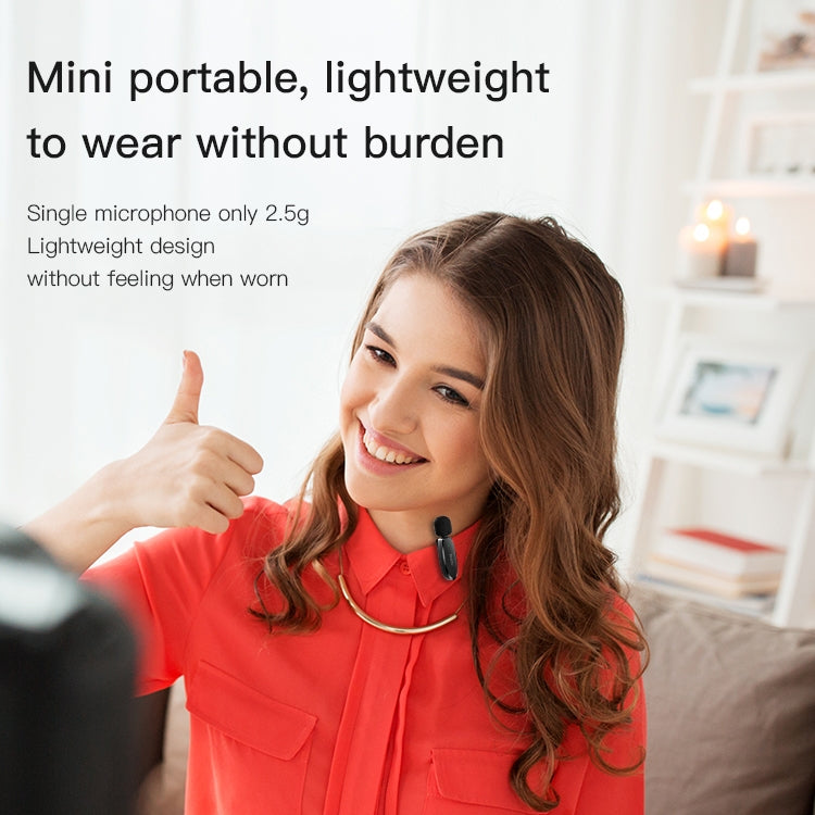 YESIDO KR14 Dual Transmitter Low-latency Wireless Lavalier Microphone with 8 Pin Receiver(Black) - Microphone by Yesido | Online Shopping South Africa | PMC TechLife | Buy Now Pay Later Mobicred