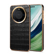 For Huawei Mate 60 Pro / Pro+ Denior Crocodile Texture Genuine Leather Electroplating Phone Case(Black) - free shipping - PMC TechLife - Order now!